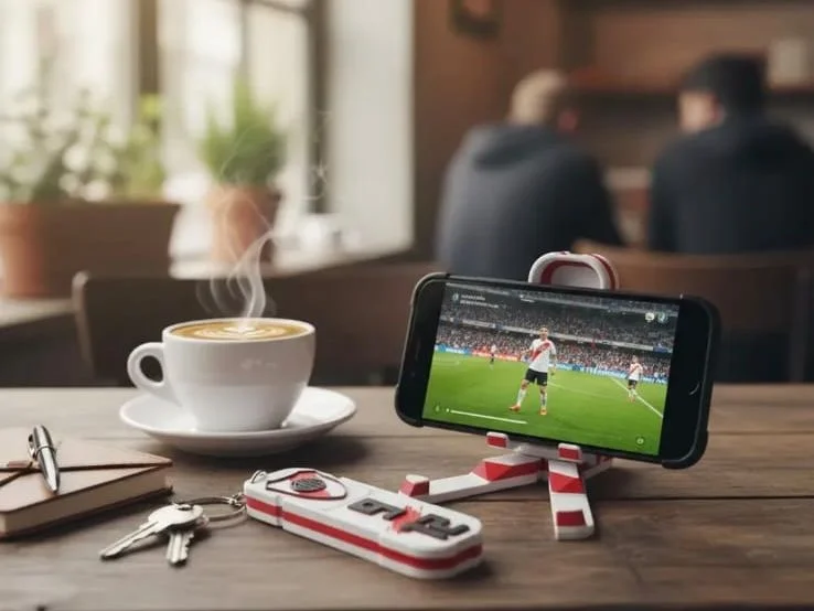 Llavero con Soporte para celular personalizado por equipo (River Plate) — vista principal