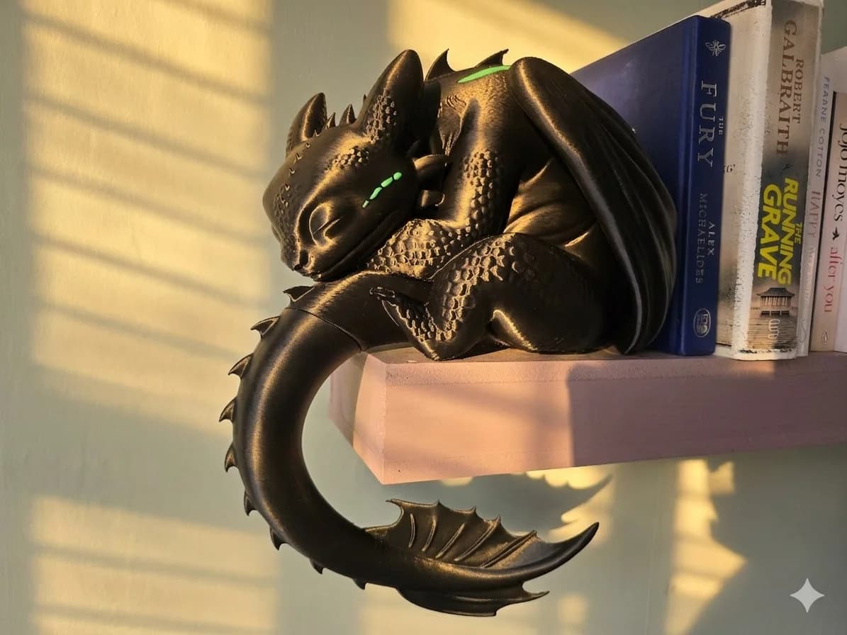 Dragón Toothless (Furia Nocturna) Durmiendo - Figura de Estante - imagen 1