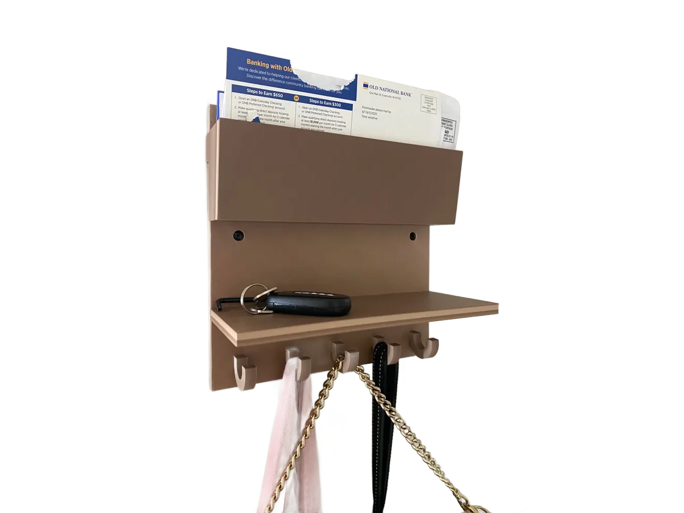 Porta llaves con estante y ganchos - imagen 1